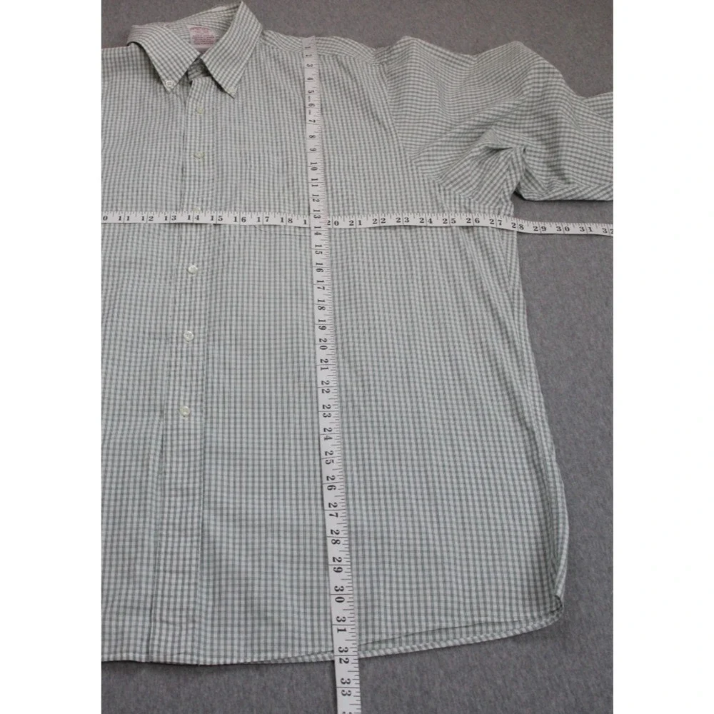 Brooks Brothers Shirt Mens Size 18‎ /35 Plaid Long Sleeve 100% Cotton
